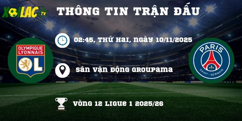 Thông tin trận đấu Lyon vs PSG Thông tin trận đấu Lyon vs PSG